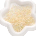 Translucent pale yellow chameleon glass seed beads in a white floral tray for DIY jewelry - 450g Pack (2x4mm, Approx. 6700 Pieces) / Ice Yellow
