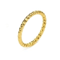 Minimalist gold textured titanium steel ring with sparkling faceted wavy surface - US 6 / Gold