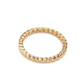 Minimalist gold faceted titanium steel ring with textured geometric cut design for women - US 6 / Rose Gold
