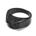 Retro punk black titanium steel cross ring with a minimalist gothic style for men - US 7 / Black
