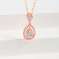 Pear-shaped moissanite pendant necklace in rose gold finish with S925 sterling silver chain - Rose Gold (Pendant Only/Without Chain)