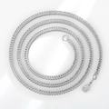 Polierte silberne Weizenkette für Herren mit Karabinerverschluss in Spiralform - Weißgold / 60CM