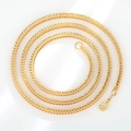 Collana a catena cubana da 4mm placcata in oro per uomo con chiusura a moschettone sicura - Oro / 60CM