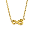 Macro shot of 18k gold plated infinity pendant with a sparkling yellow gemstone - Gold Yellow Zirconia