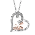 Collana a cuore bicolore con fiori in oro rosa e incisione I love you for always - XZ441 Cuore Tulipani Mamma (Ciondolo Solo)