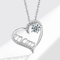 Collana cuore MOM argentata con grande zircone e dettagli in micro-pavé - XZ435 Cuore Mom Pietra Bianca (Ciondolo Solo)