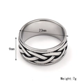 Bague vintage nœud celtique nordique, largeur 9mm et diamètre intérieur de 23mm - US 7 / Acier
