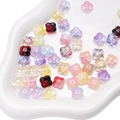 Colorful gradient glass osmanthus loose beads in four-petal flower shape for DIY jewelry - 10mm Hole Approx 1mm 30 Pieces/Pack / Random Mixed Colors