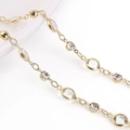 Chaîne en cuivre doré avec cristaux ronds et ovales pour création de bijoux - 50cm/Paquet / Blanc