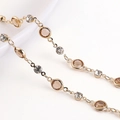 Chaîne en cuivre doré avec cristaux de verre bruns et clairs pour bijoux DIY - 50cm/Paquet / Champagne clair