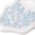 Light blue translucent gradient flower beads in glass for DIY jewelry making - Blue