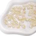 Handmade 10mm champagne yellow frosted glass flower beads for DIY jewelry and bracelet making - Gold Pink Beige