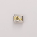 Maglia charm italiana in acciaio inox con Colosseo dorato per bracciale modulare - 1 Pezzo / Colosseo (#13)