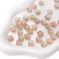 Pink and green gradient glass flower beads for DIY jewelry and handmade bracelets - Dunhuang Style