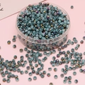 4mm iridescent grey-blue glass beads in a round shape for DIY jewelry making - 4mm 10g/Pack / Turquoise