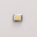 Maglia per bracciale italiano in acciaio inossidabile con fiore dorato per gioielli - 1 Pezzo / Fiore a Cinque Petali Oro (#14)