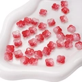 Pink gradient flower-shaped glass beads for DIY jewelry making and handmade accessories - Red