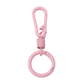 Moschettone rosa opaco in lega metallica con anello tondo e molla decorativa - Rosa