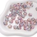 10mm gradient petal glass beads with aurora coating for DIY jewelry making and crafts - Purple