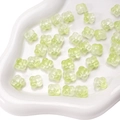 10mm light green translucent flower glass beads for DIY jewelry and bracelets - Yellow-Green