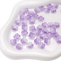 Translucent purple gradient flower-shaped glass beads for DIY jewelry making - White Purple