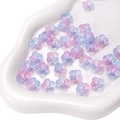 Pink and blue gradient 10mm flower-shaped resin beads for DIY handmade jewelry crafts - Violet Blue