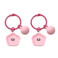 Cute pink macaron resin smiley face keychain with star pendant for bags and DIY crafts - Pink Flower Style (#12)