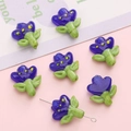Deep blue and green tulip shaped glass beads for DIY jewelry and handmade bracelets - 1 Piece (18x22mm) / Klein Blue