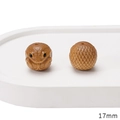 Carved sandalwood zodiac snake bead for DIY jewelry, 17mm diameter round accessory - Small Snake Bead / 17mm (1 Piece) / Tan