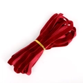 Detail of premium 10mm red velvet ribbon bundle with soft texture and golden binding tie - Width 10mm 5 Yards/Pack / Burgundy