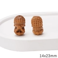 Perle de Bouddha miniature en bois sculpté de 14x23mm pour création de bijoux DIY - 1.5mm Ouverture (1 Pièce/Paquet) / Moine Ne Pas Parler (14x23mm)
