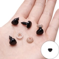 Black plastic safety nose with screw back and washers for DIY handmade doll craft - 10x11mm Black Triangle Nose