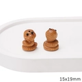 Zodiac snake wooden charm bead for DIY bracelets in 15x19mm size with dark wood texture - Smiling Snake / 15x19mm (1 Piece) / Tan