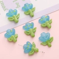 Sky blue glass tulip flower bead for DIY jewelry making and handmade accessories - 1 Piece (18x22mm) / Light Blue