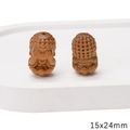 Perles en bois marron en forme de moine bouddhiste pour bijoux DIY 15x24mm - 1.5mm Ouverture (1 Pièce/Paquet) / Moine Ne Pas Regarder (15x24mm)