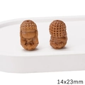 Perle de Bouddha en bois sculpté 14x23mm pour la création de bijoux DIY à la main - 1.5mm Ouverture (1 Pièce/Paquet) / Moine Ne Pas Entendre (14x23mm)