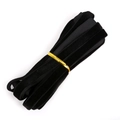 Single-sided black velvet ribbon roll with golden tie for garment and DIY crafts - Width 10mm 5 Yards/Pack / Black