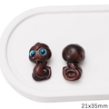 Dark brown sandalwood snake beads with blue eyes for DIY bracelets 21x35mm - Big-Eyed Snake / 21x35mm (1 Piece) / Dark Brown