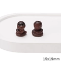 Deep brown carved wood snake beads, 15x19mm size for DIY jewelry making, 2 pieces - Smiling Snake / 15x19mm (1 Piece) / Dark Brown