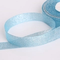 Sparkling light blue glitter ribbon roll for Christmas gift wrapping and DIY crafts - Lake Blue