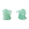Pair of light green resin rabbit charms with a polished jade-like texture and finish - Little Rabbit Pendant / 2 Pieces/Pack (16x14mm) / Green