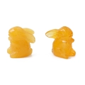 Pair of orange translucent resin rabbit charms for DIY jewelry making and decoration - Little Rabbit Pendant / 2 Pieces/Pack (16x14mm) / Coffee Yellow