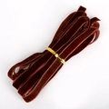 Detail of 10mm brown velvet ribbon roll with shimmering texture for DIY crafts - Width 10mm 5 Yards/Pack / Dark Coffee