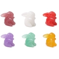 Charming resin rabbit charms in six assorted colors for DIY jewelry and crafts - Multicolor Set