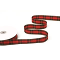 5 yard Schotse ruit lint in rood en zwart voor cadeauverpakking en DIY-projecten - 5 Yards/Verpakking / Zwart-Rode Ruit Breedte 2.5cm