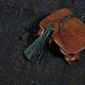 Handmade dark green vintage silk tassel with woven knot for fans and DIY decor - Tassel Part Approx 5.5cm, 1pc/Pack / Dark Green