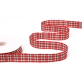 Classic red black and white plaid ribbon roll for DIY gift wrapping and crafts - 5 Yards/Pack / Red Plaid Width 2.5cm