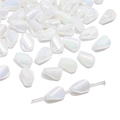 Perle a goccia in vetro sfaccettato bianco AB per gioielli fai-da-te e collane - 6x9mm Foro 1mm 10pz/Confezione / Bianco