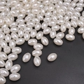 Bulk white oval ABS imitation pearls with holes for DIY jewelry making and bracelets - Oval Style (03)