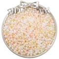 Perles de rocaille 4mm crème à cœur rose pour création de bijoux artisanaux - 4mm (Ouverture Environ 1mm) / 10g/Paquet(env. 170 pièces) / Série NB Jaune